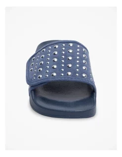 Coupon 😉 Taking Shape Bauble Velcro Pool Slide In Navy 👏 -Sandals Thongs Online Shop unnamed file 1208
