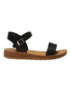 Deals ❤️ Wide Steps Eliza 🩴 Sandals In Black Smooth 🎉