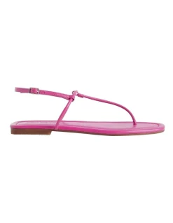 Cheapest 💯 French Connection Ellie Leather 🩴 Sandal In Pink 😉
