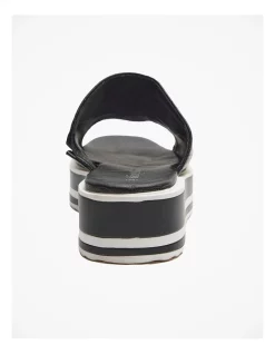 Outlet 🔔 Taking Shape Striped Wedge Slide In Black 😀 -Sandals Thongs Online Shop unnamed file 2369