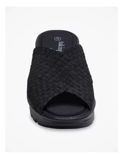 Cheapest ❤️ Taking Shape Woven Stretch Flexible Slide In Black 👏 -Sandals Thongs Online Shop unnamed file 2383