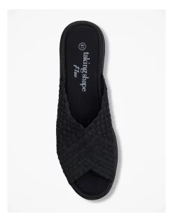 Cheapest ❤️ Taking Shape Woven Stretch Flexible Slide In Black 👏 -Sandals Thongs Online Shop unnamed file 2384