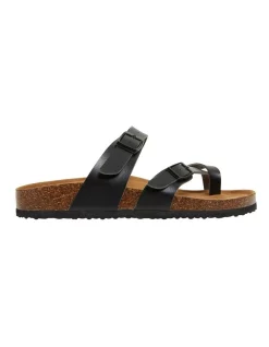 Deals 💯 Ravella Deva Black Smooth 🩴 Sandals 🧨
