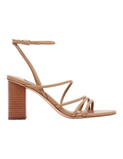 Cheapest ❤️ Nine West Yeap Block Heel 🩴 Sandal In Natural 🔥