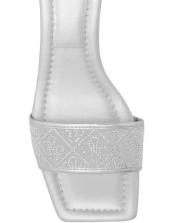 Discount 🔥 Guess Betianey Heeled 👟 Shoes In Silver ✨ -Sandals Thongs Online Shop unnamed file 4472