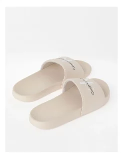 Discount 😍 Calvin Klein Tuscan Beige Monogram Logo Slides In Beige 🧨 -Sandals Thongs Online Shop unnamed file 464