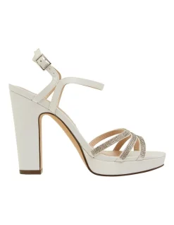 Promo 🎁 NINA Saralyn Ivory Satin 🩴 Sandals 🤩