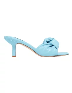 Coupon 🌟 Nine West Knot Heeled 🩴 Sandal In Light Blue 🛒