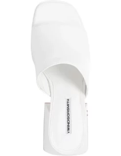 Promo 🌟 Windsor Smith Highrise Leather Heel In White 😉 -Sandals Thongs Online Shop unnamed file 6289