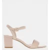 Deals ⌛ Basque Roma Leather Block Heel 🩴 Sandal In Beige 🎉