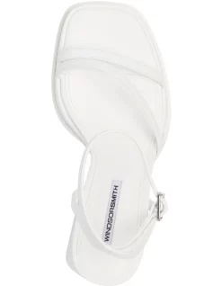 Budget ⌛ Windsor Smith Candid Heel In White Leather 👍 -Sandals Thongs Online Shop unnamed file 7509