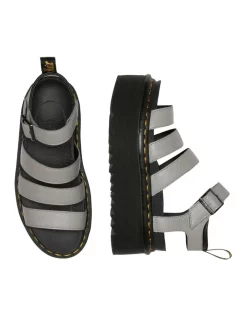 Discount 😉 Dr Martens Blaire Quad In Grey/Black 👍 -Sandals Thongs Online Shop unnamed file 7514