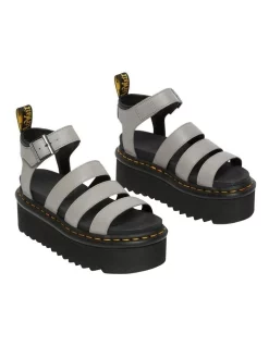 Discount 😉 Dr Martens Blaire Quad In Grey/Black 👍 -Sandals Thongs Online Shop unnamed file 7515