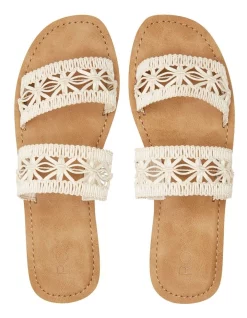 Best deal 😉 Roxy Dafni White Leather 🩴 Sandals 🎁