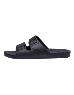 Deals 🥰 Freedom Moses Unisex Black Slide 😀