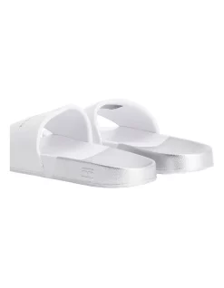 Hot Sale 😀 Tommy Hilfiger Metallic Logo Pool Slides In White ✨ -Sandals Thongs Online Shop unnamed file 7935