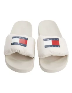 Deals 🔔 Tommy Hilfiger Padded Strap Pool Slides In Beige 💯 -Sandals Thongs Online Shop unnamed file 7966