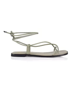 Outlet 🥰 Siren Sava Tie Up 🩴 Sandals In Olive ❤️